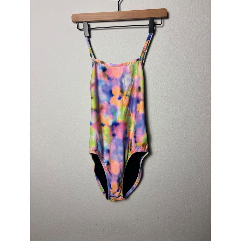 Jolyn Jackson One Piece Swimsuit Brightlight Multi Tie Dye Training Suit Size 30